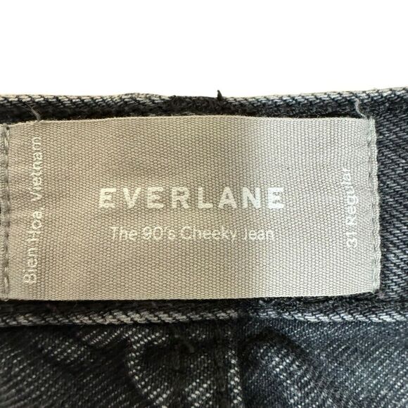 Everlane The 90s Cheeky Jeans Womens 31 Crop Gray Wash 100% Cotton Button Fly - Picture 5 of 12